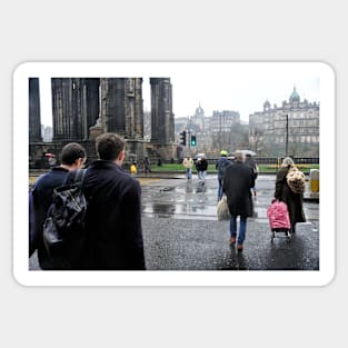 Crossing Princes Street - Edinburgh, Scotland Sticker